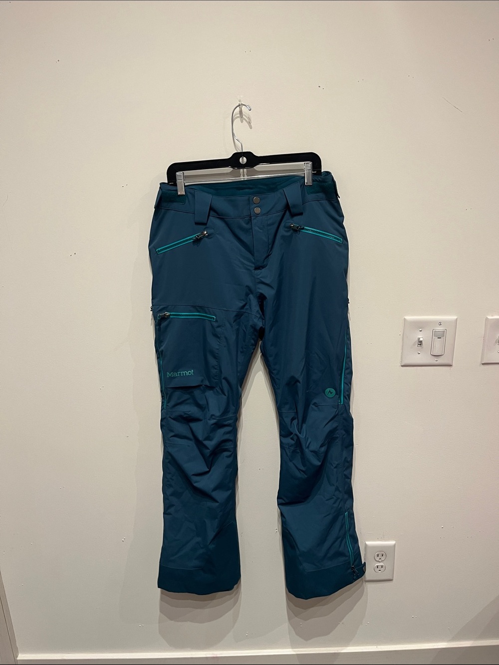 Marmot Unisex Deep Teal Cargo Pants with Zip Pockets